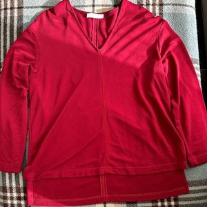 MAX MARA LEISURE Red V-Neck Tunic, women's size XL